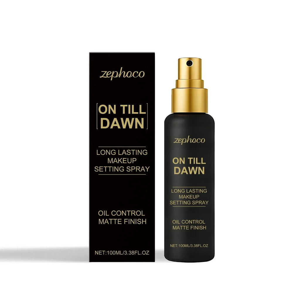 100ml bottle of long-lasting, oil control makeup setting spray with hyaluronic acid.