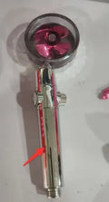 Turbo propeller shower head with 360-degree rainfall, one-key flow switch, and ABS body in five colours