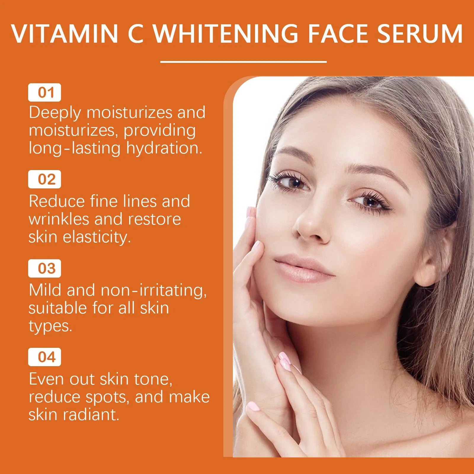 Moisturizing hydrating brightening skin essence 30ml with hyaluronic acid and vitamin C in a small bottle