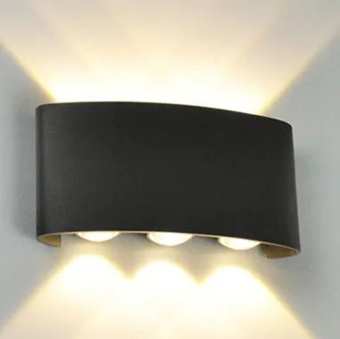 Outdoor waterproof double-headed LED garden lamp with ABS plastic shell in black finish
