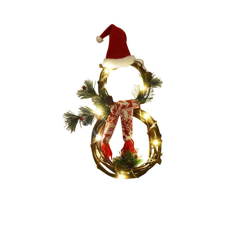 Handcrafted Christmas wreath made of natural pine needles in circular vine shape, red colour option