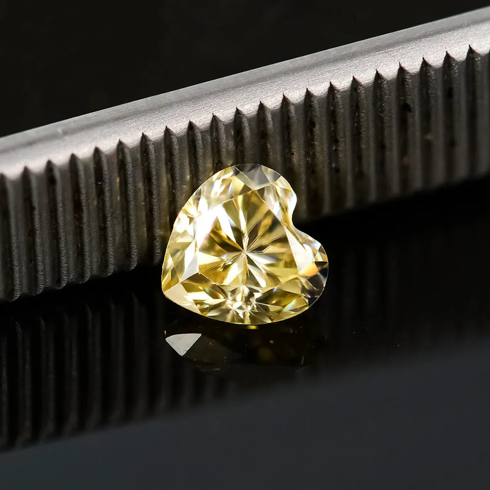 Colourful heart-shaped moissanite stones in various sizes for jewellery making