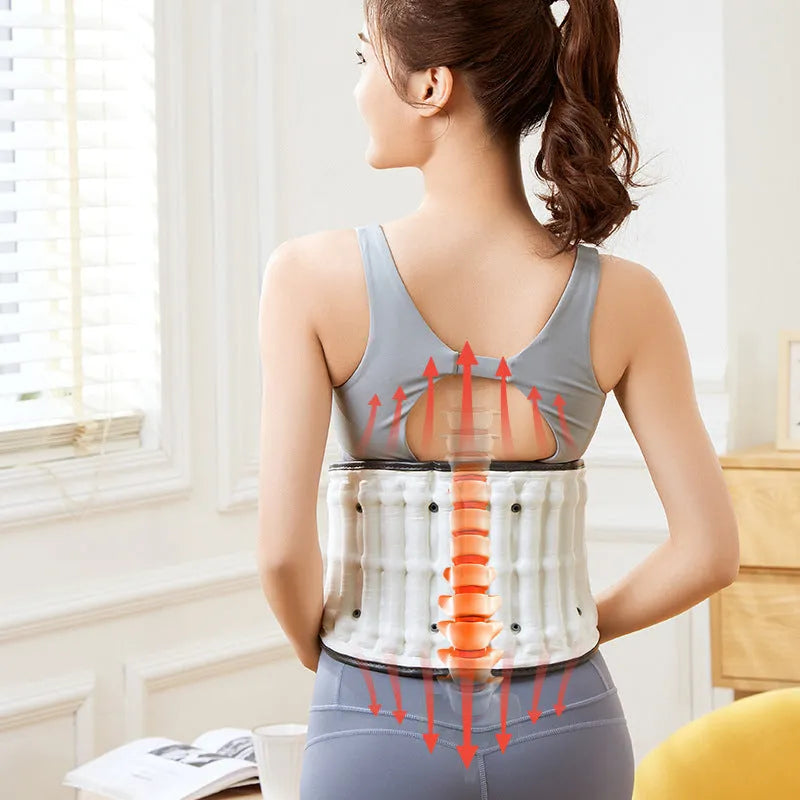 Automatic inflation lumbar disc stretch correction waist supporter in PU material