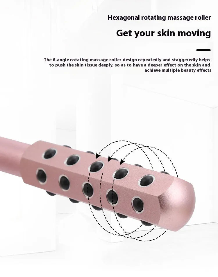 Purple germanium roller facial massager with 24 rollers for eye and facial massage