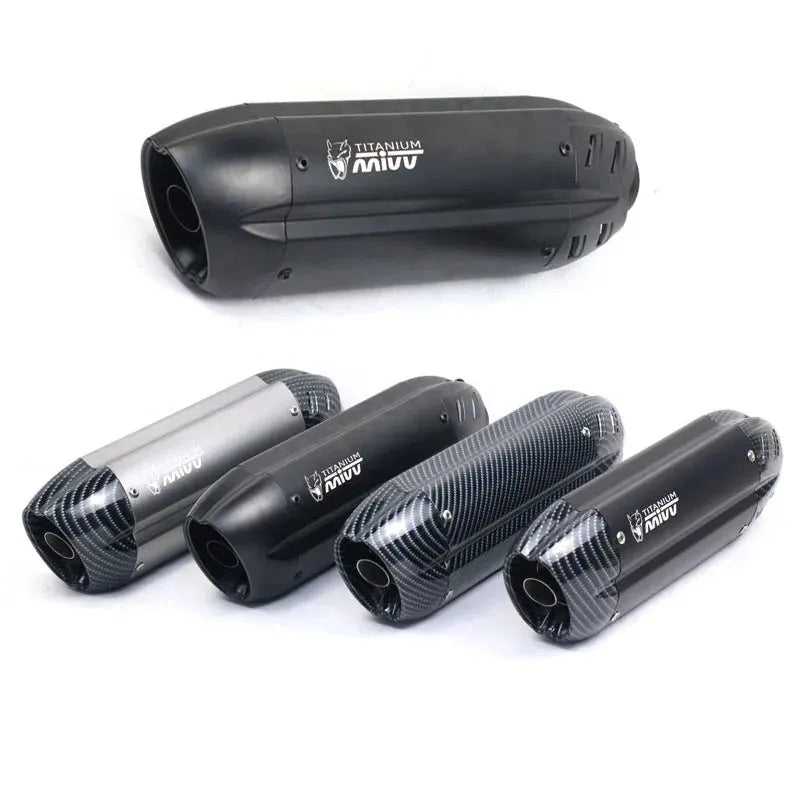 Stainless steel motorcycle exhaust modification kit with 51mm interface and hexagonal design