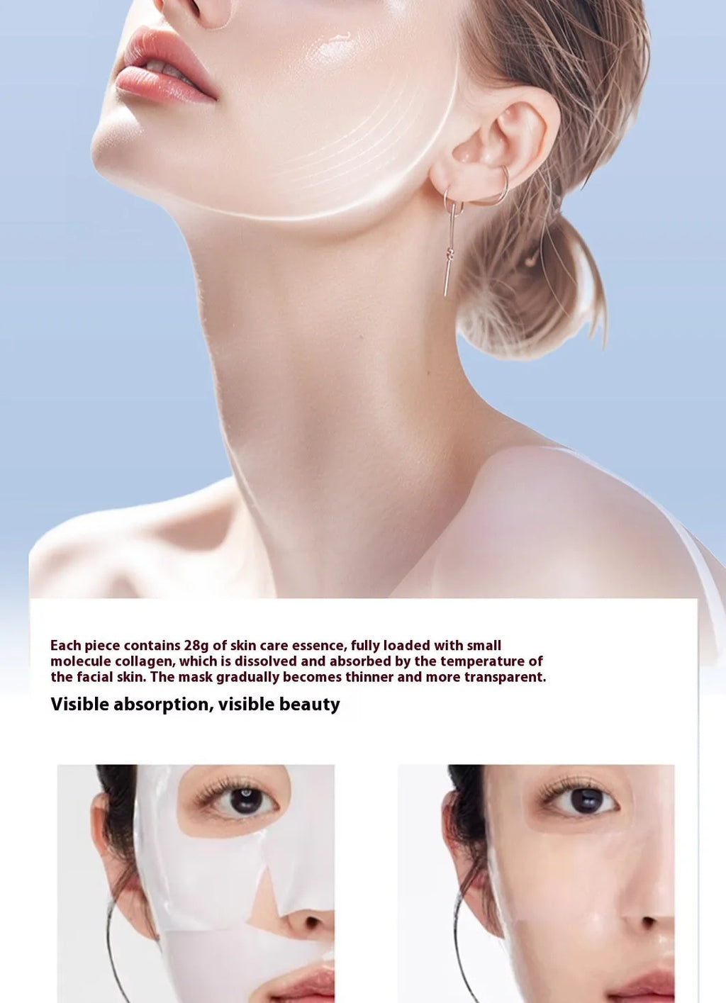 HANJILIAN Collagen Facial Mask box containing five individual sheet masks for skincare.