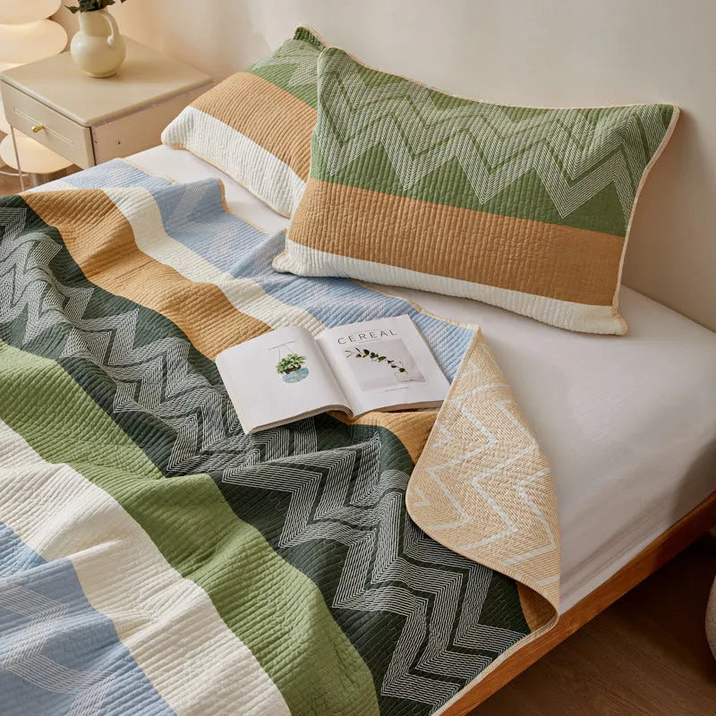 Pure cotton printed bed sheet set for 2.2 metre bed in modern simple style