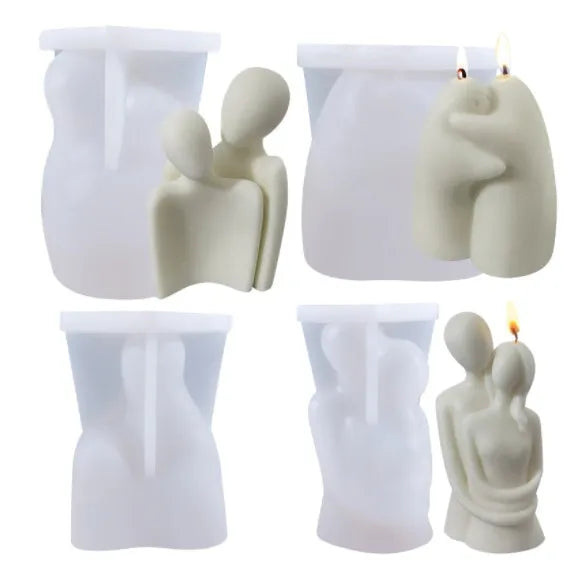 Irregular scented candle silicone mold in style Couple for DIY gypsum candle holder making