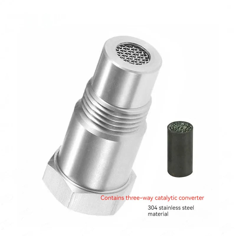 304 stainless steel oxygen sensor connector adapter on a white background
