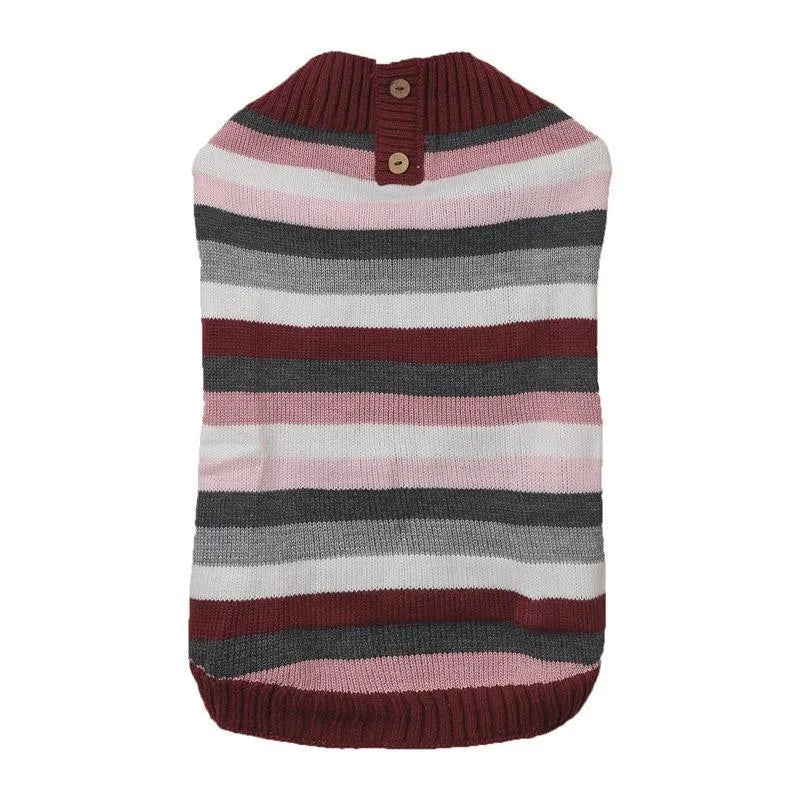 Dogs sweater with horizontal zipper and button pocket in contrasting colours