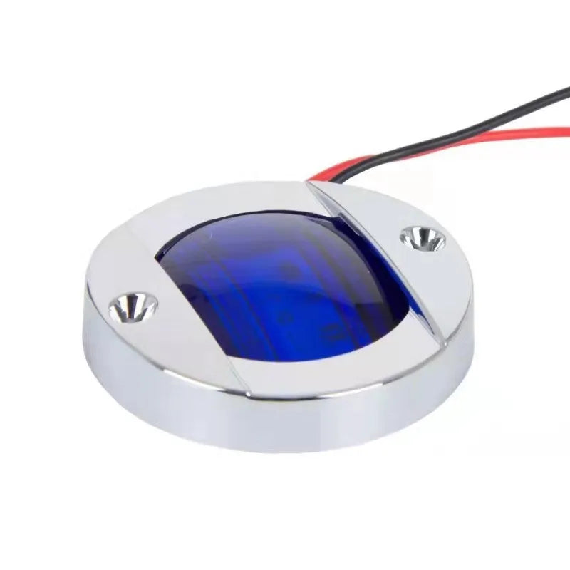 Round LED signal light for truck trailer boat, 12V 24V, available in red yellow white blue green