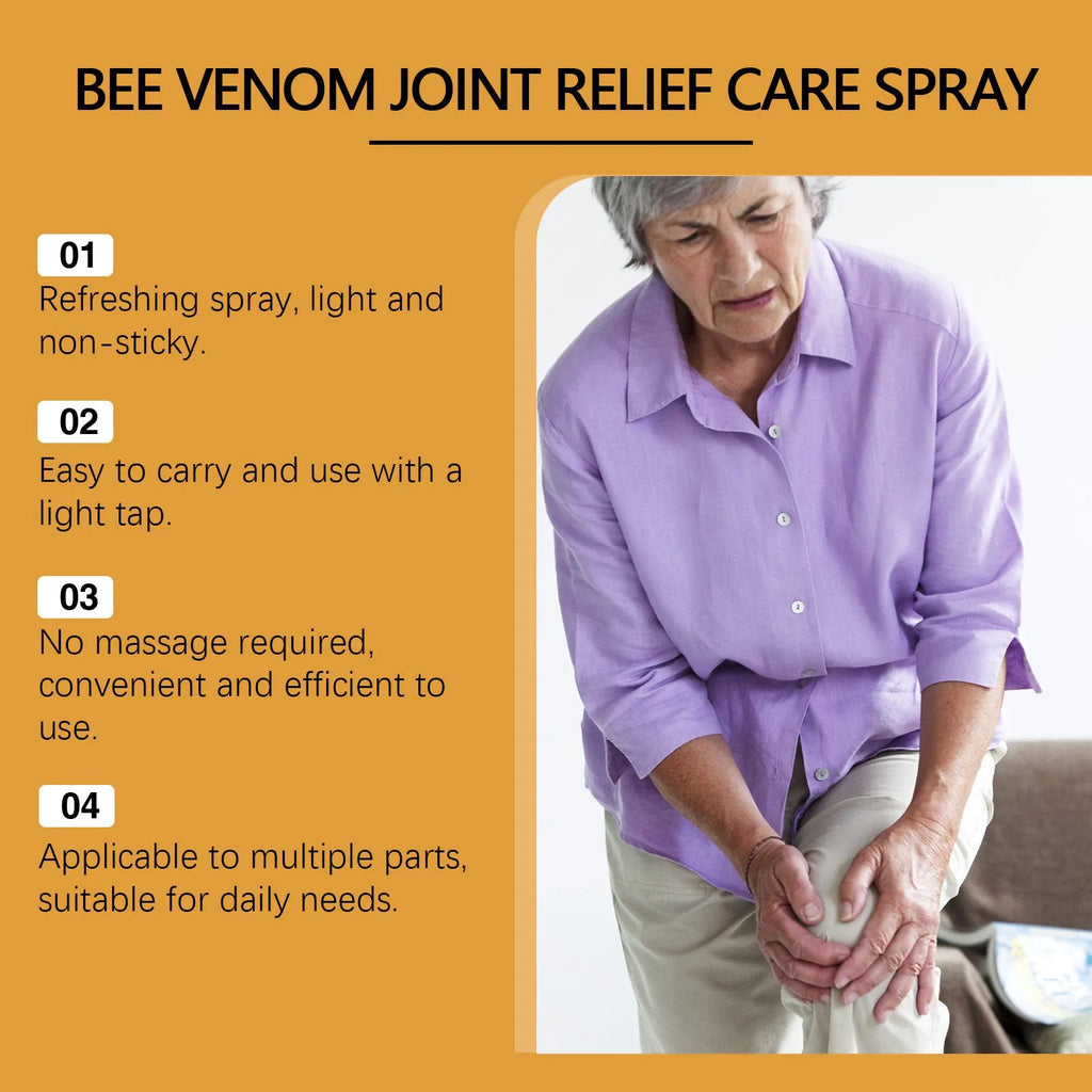 20ml bottle of daily nourishing body care spray with menthol, bee venom, arnica ingredients