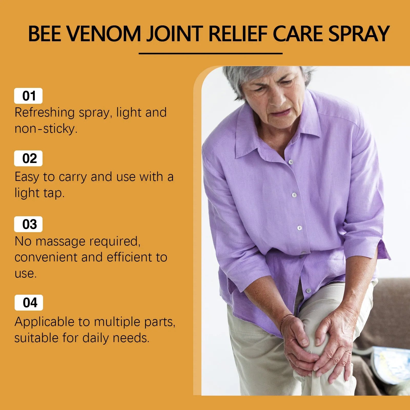 20ml bottle of daily nourishing body care spray with menthol, bee venom, arnica ingredients