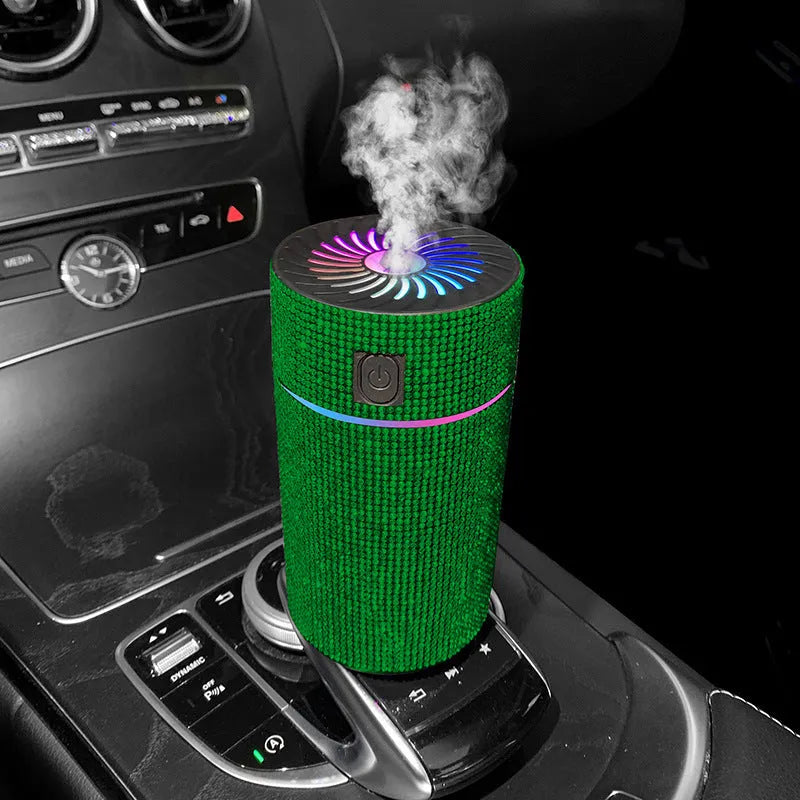 Car mounted USB air purifier humidifier in diamond finish colours