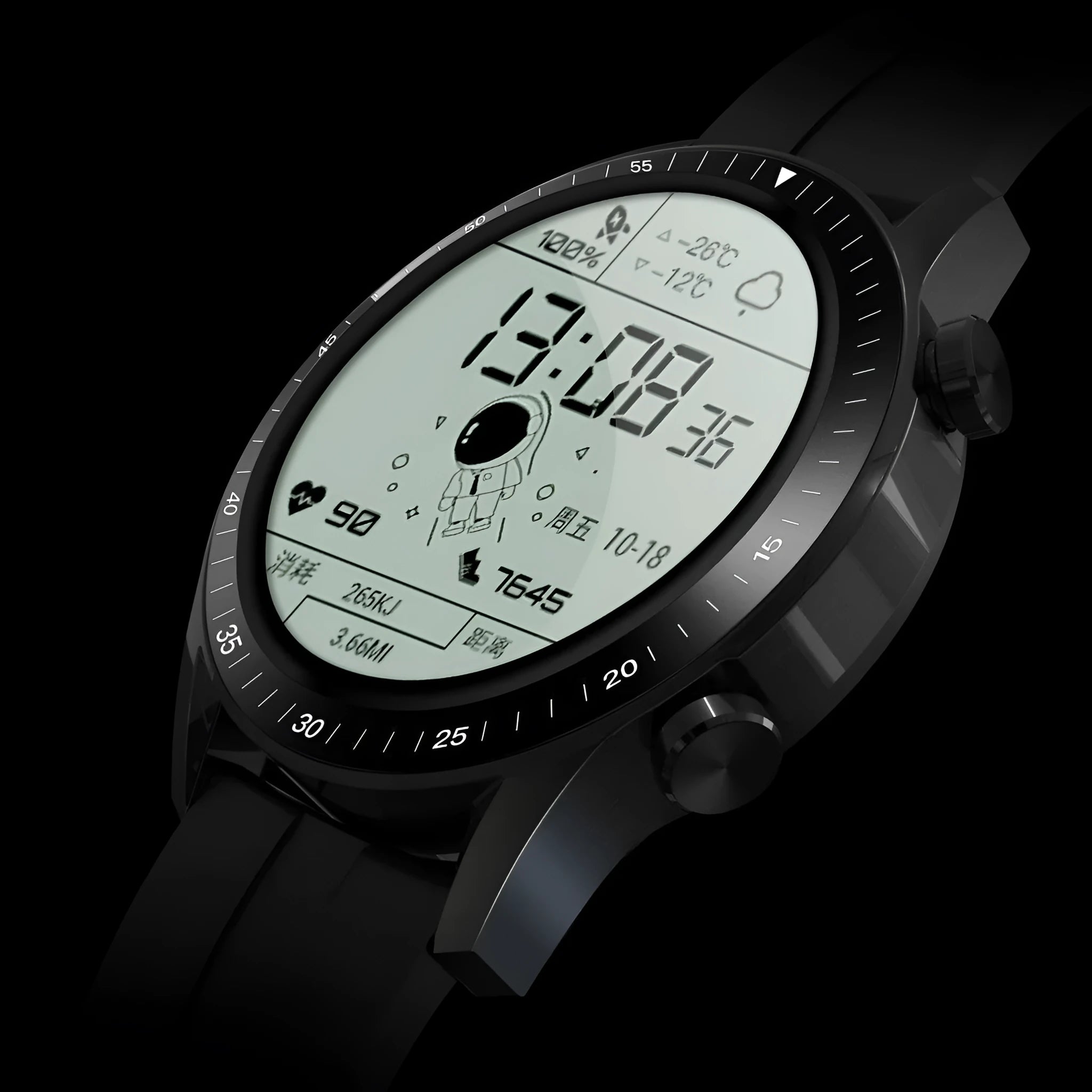 Round 46mm smart watch with Bluetooth calling on a wrist, showing a touchscreen display.