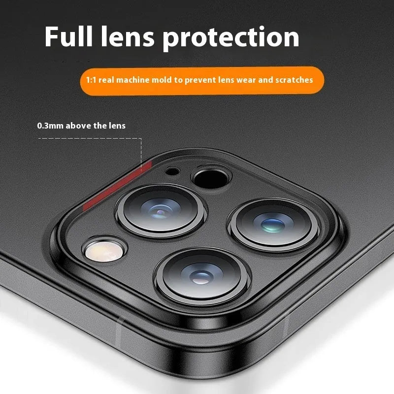 Ultra-thin transparent matte iPhone case with frosted TPU finish, back cover style.