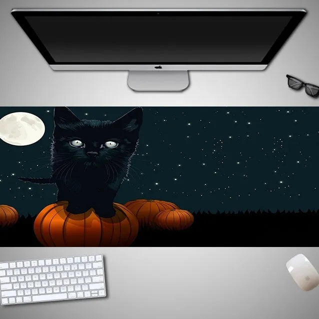 Halloween oversized mouse pad with non-slip rubber backing in various pattern designs