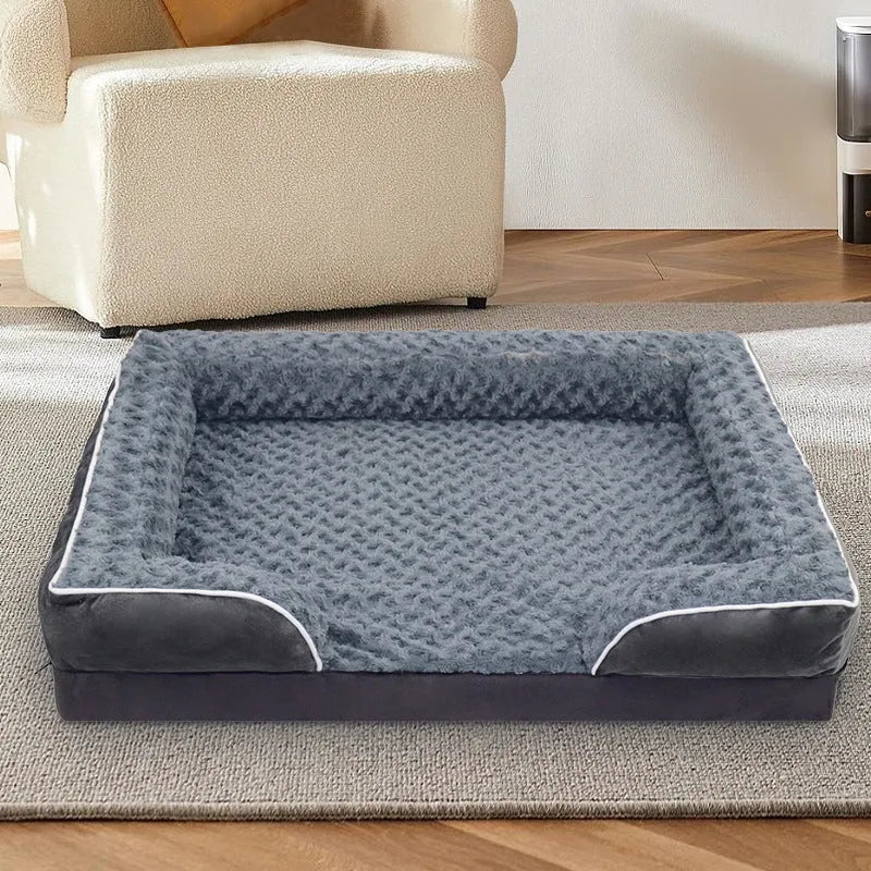 Waterproof removable cover dog kennel in light grey, shown in a large size for big breed dogs.