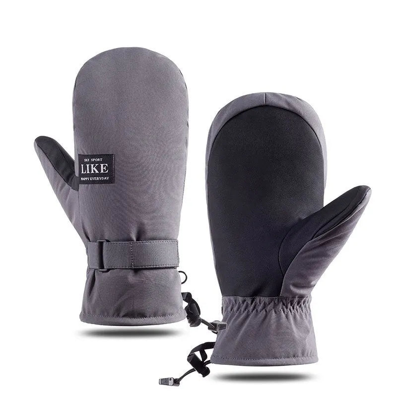 Black windproof cycling gloves with touchscreen fingertips and non-slip palm