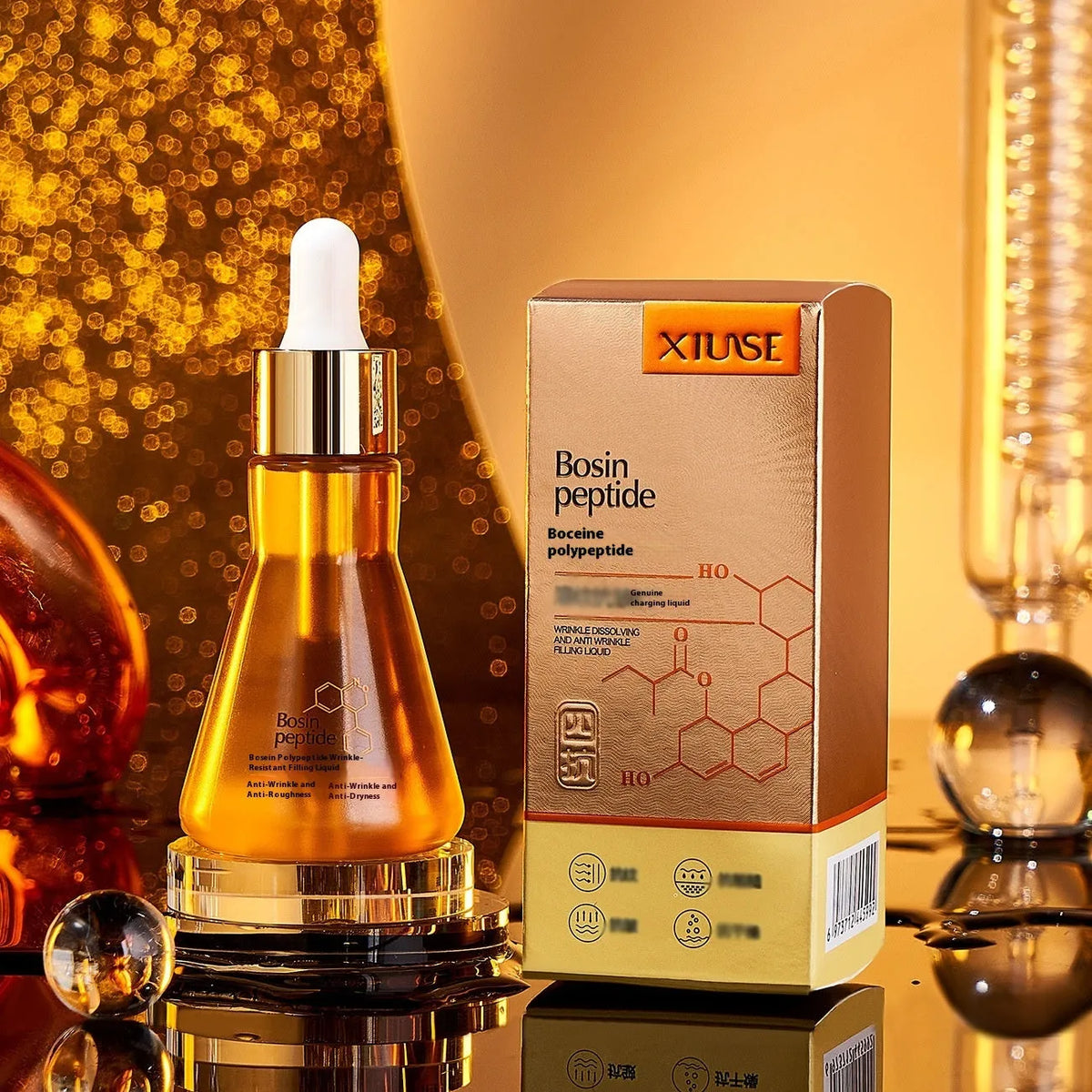 Polypeptide facial collagen essence 50ml bottle for mixed skin, ladies facial essence liquid