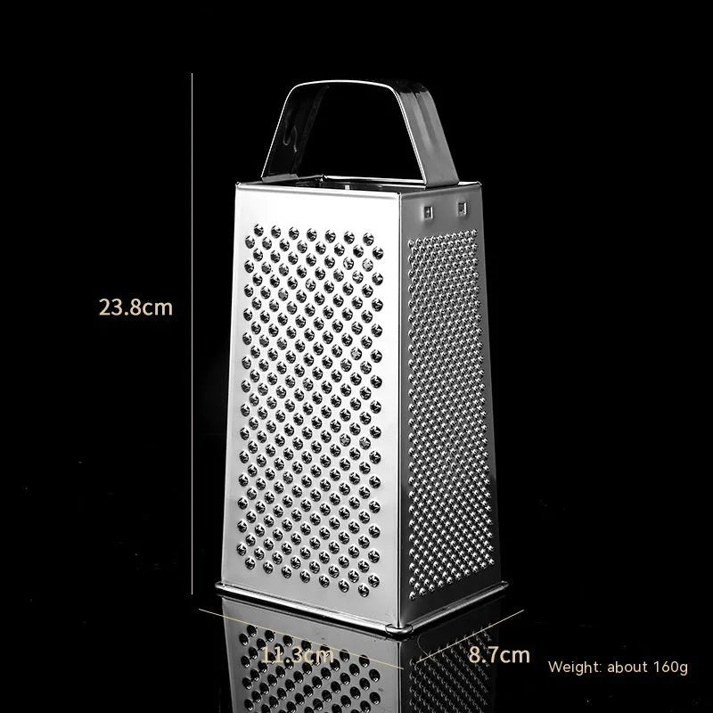 Multifunctional stainless steel vertical grater with cylindrical or flat handle in modern simplicity style