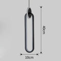 Modern black double ring Nordic pendant lamp hanging from ceiling with adjustable cable.