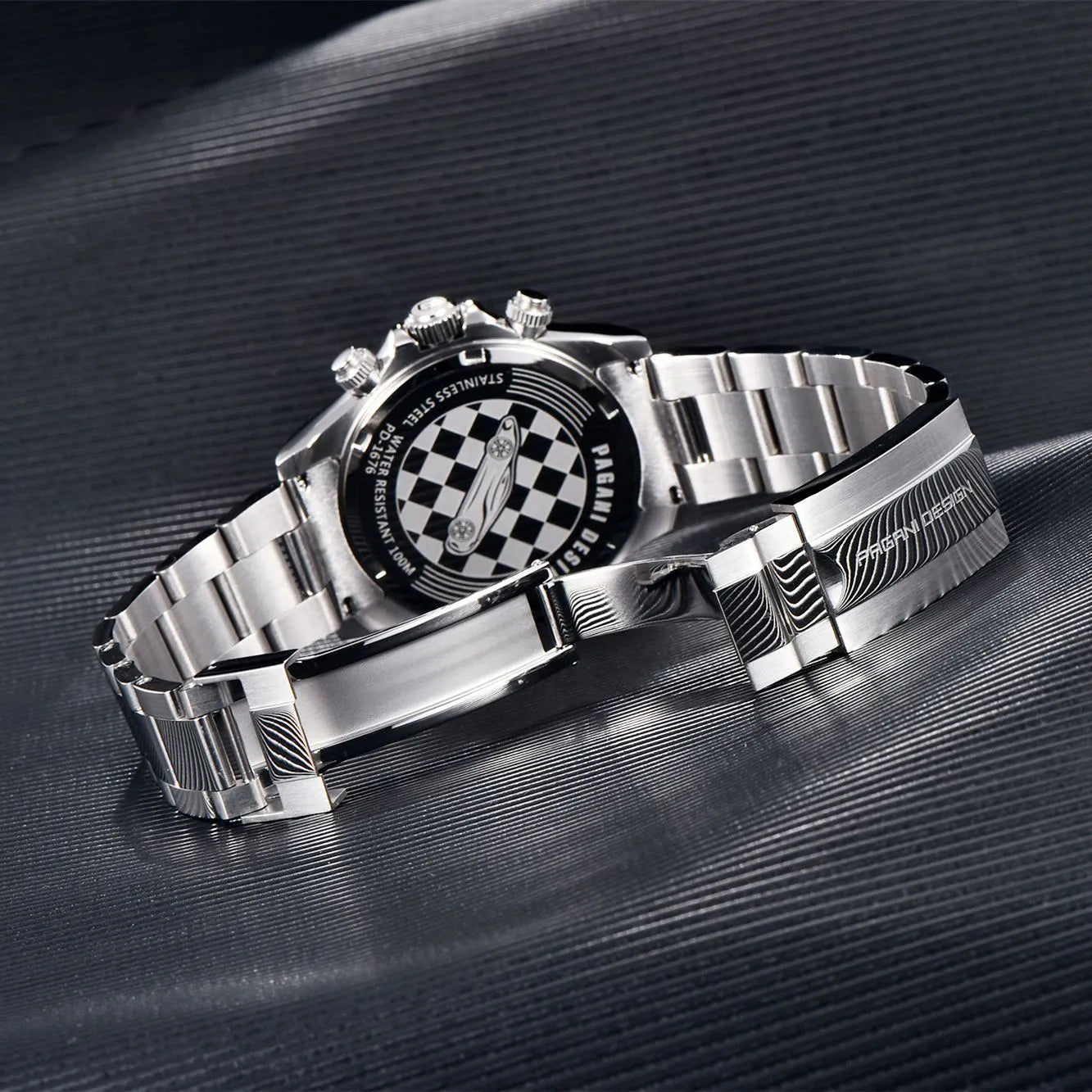 Berjani men's stainless steel chronograph watch with 40mm dial and Seiko VK63 movement