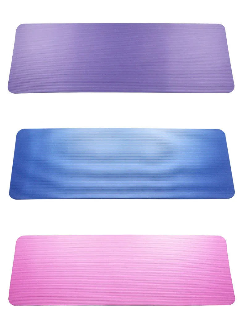 Striped NBR yoga mat 183x61cm for fitness and dance, available in purple, blue, pink, black, grey, green and red