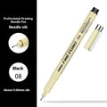 Cartoon syringe style needle pen with waterproof hook line art design for drawing and sketching