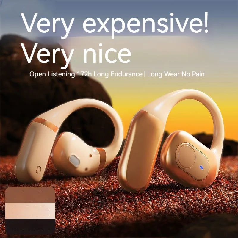 Ear-mounted sports Bluetooth headset with ear hook, PC ABS body, liquid silicone earpiece, in black – front view