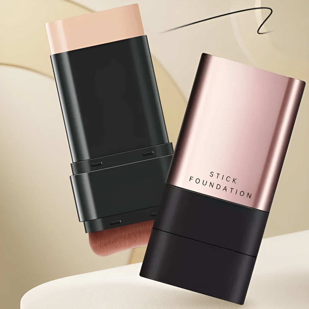 Water light eraser stick foundation in bright white and natural colour with brush for brightening and moisturising