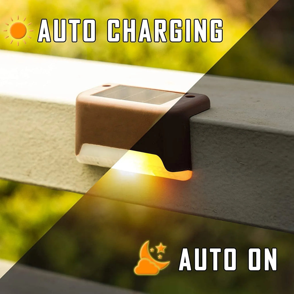 Solar step light LED outdoor garden night light for stairs, brown, warm light, waterproof IP55