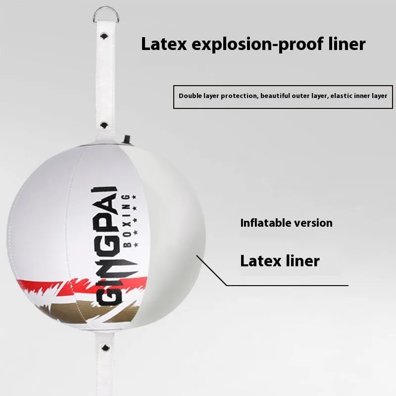Black hanging boxing speed ball with adjustable cord for reaction training