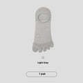 Men's five-finger invisible socks in modal fabric, shown in white, black, and grey colour options.