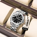 Men's steel strap quartz watch with 9mm thickness case in business style with multiple colour options