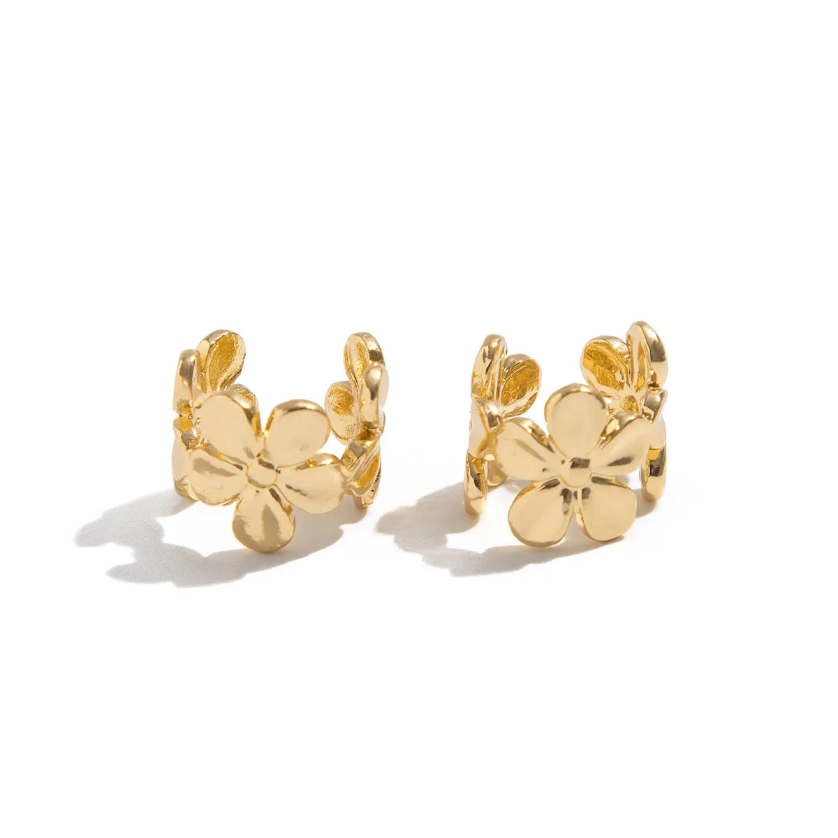 Gold colour starfish and scallop design drop earrings for women.