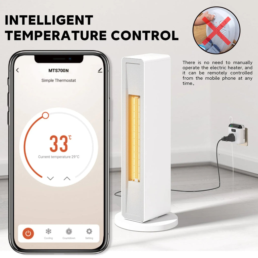 White EU smart socket with remote and voice control for appliance power management
