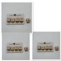 Wooden date night dice set with five natural wood dice, date planner board, and black storage bag for couple games