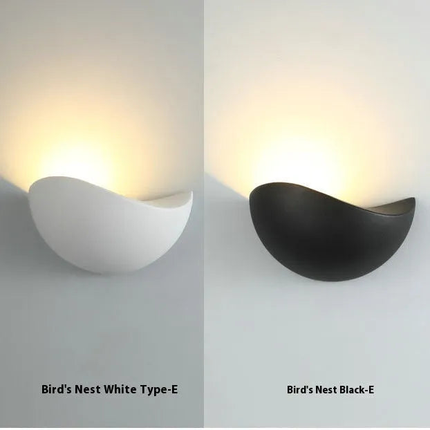 Black and white aluminium alloy waterproof IP65 LED lamp for courtyard and indoor use.