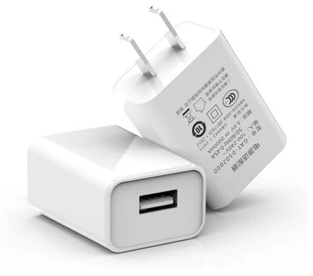 5V1A charging head power adapter set with USB cable and power line