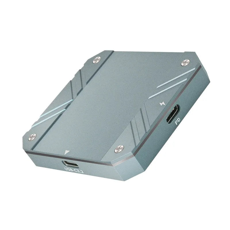 M2 NVMe hard disk box with USB 3.1 in aluminium alloy and silicone, compact design