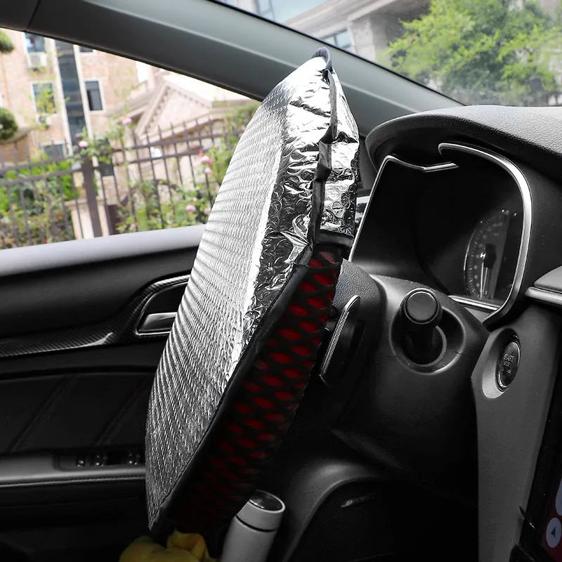 Car steering wheel sunshade cover made from aluminium foil for sun heat protection