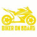Motorcycle reflective sticker in PET material showing size options and colour variations