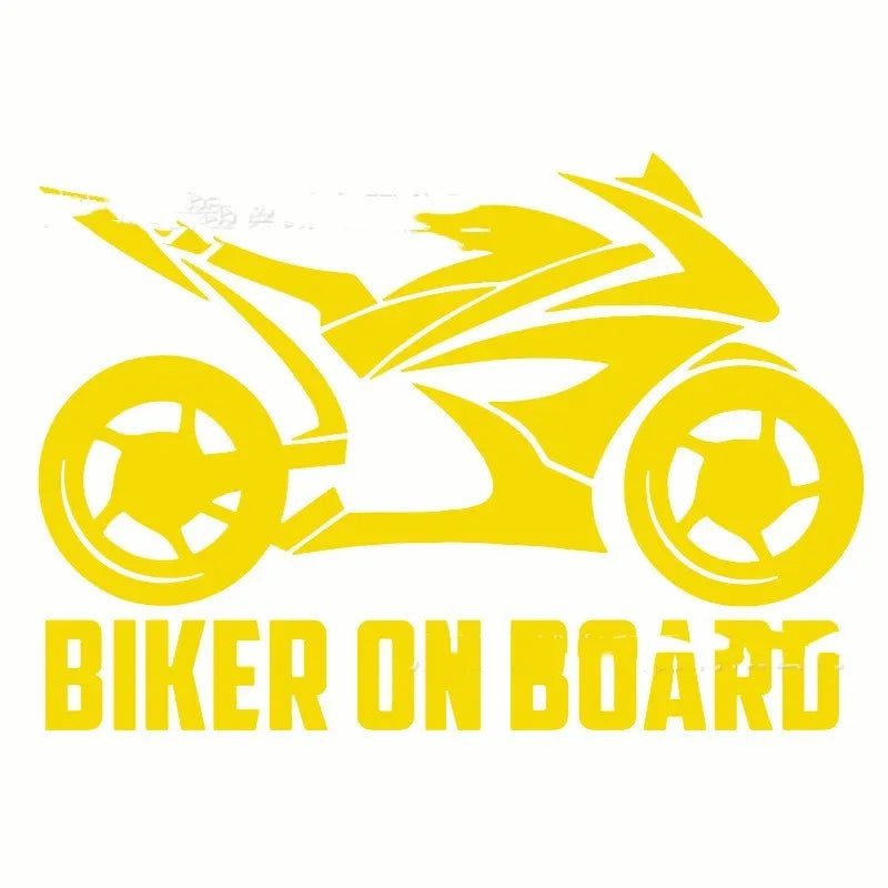 Motorcycle reflective sticker in PET material showing size options and colour variations