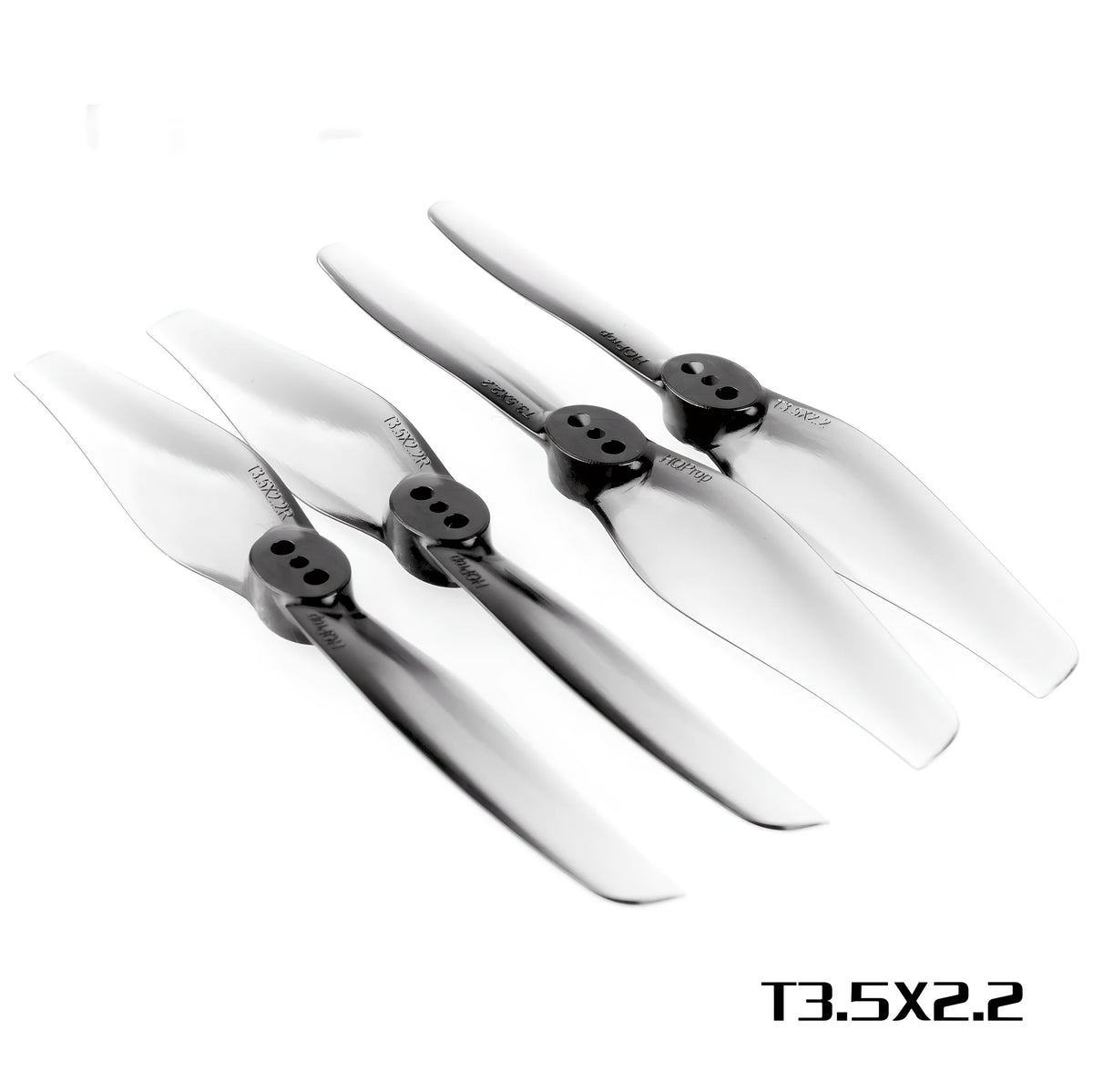 HQDrop T3.5 x 2.2 two bladed PC propeller, gray, 4pcs set for RC crossing machine