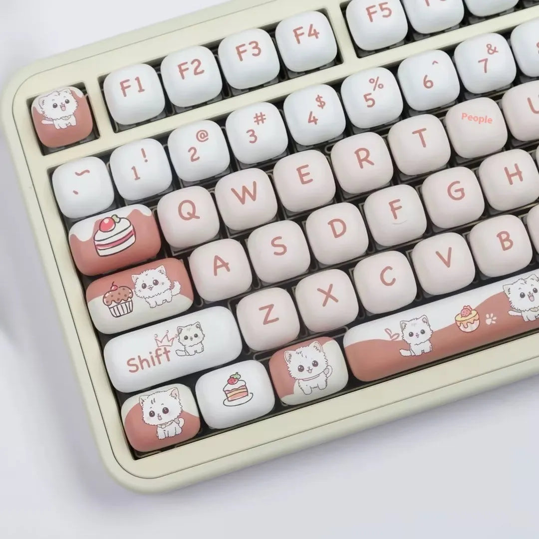 Dessert cat cartoon design sublimation key cap for mechanical keyboard customisation