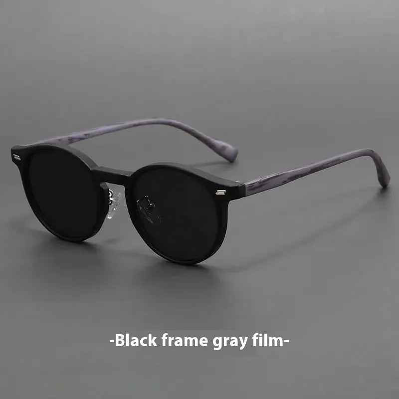 Retro frosted round rim sunglasses with UV protection in multiple colour options including leopard print frame