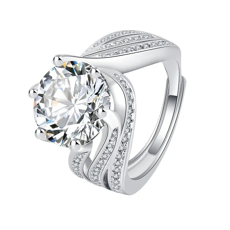 Moissanite Full Diamond Ring in Style1 with continuous row of sparkling stones on a band.
