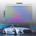 Honeycomb pattern adhesive sticker for car taillights in black, carbon, or colourful finishes, 48x30 cm.