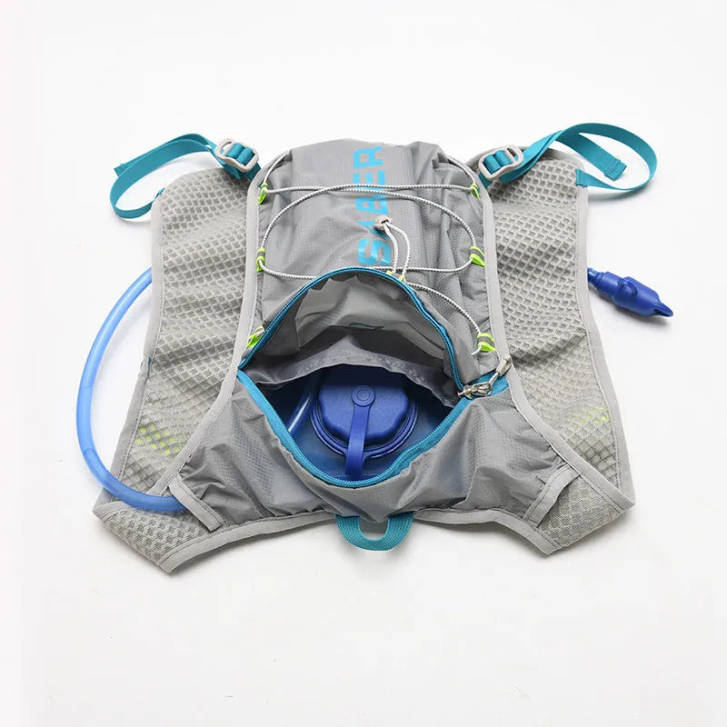 Multifunctional nylon running backpack with reflective strips in six colour options